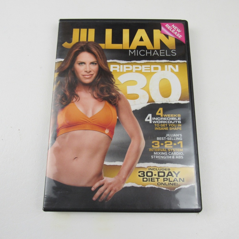 Jillian Michaels Ripped in 30 DVD 4 Week Workout Exercise Fitness